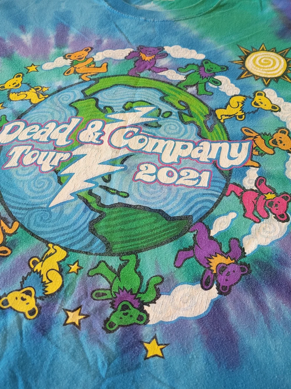 Liquid Blue Dead and Company 2021 Tour Show Large Tshirt Blue Green - Picture 2 of 5